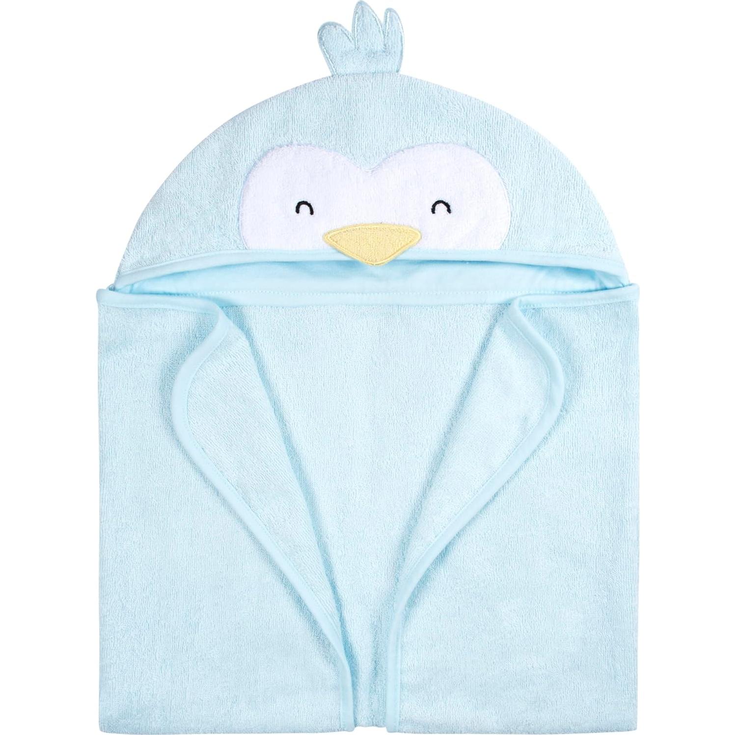 Conjunto de Toalla con Capucha Gerber Pingüino Azul 4 Piezas