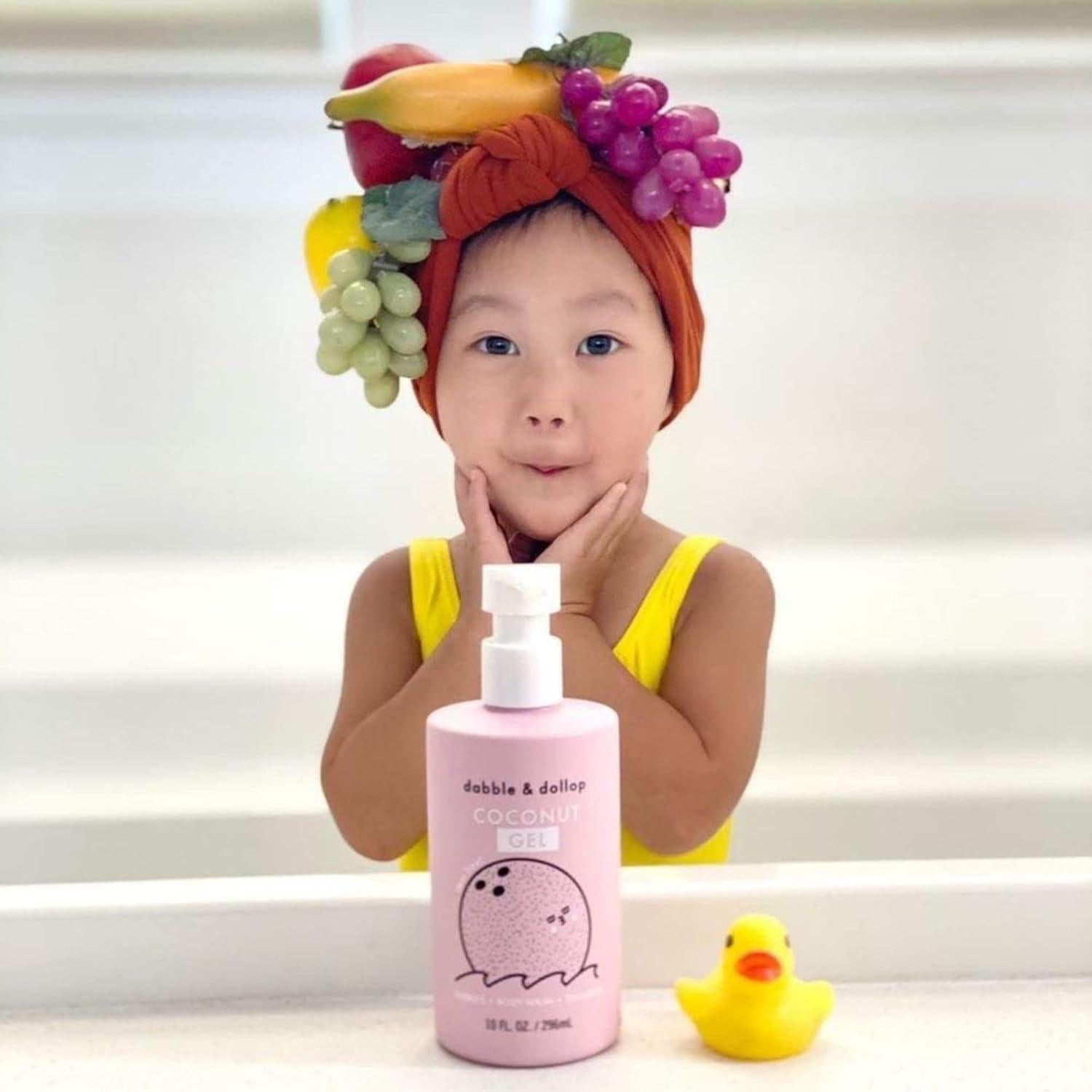 Dabble & Dollop Beachy Bundle, Natural Bubble Bath, Body Wash, Shampoo for Kids, USA-Made, Paraben & Sulfate Free, Vegan, Gluten-Free, Tear-Free, Honeydew Melon, Vanilla & Coconut (Set of 3)