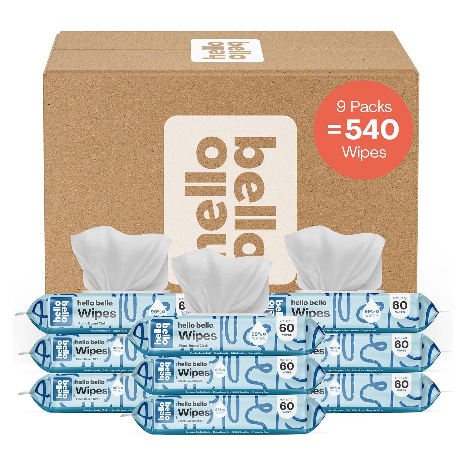 Toallitas Húmedas Sin Fragancia Hello Bello 540 Unidades
