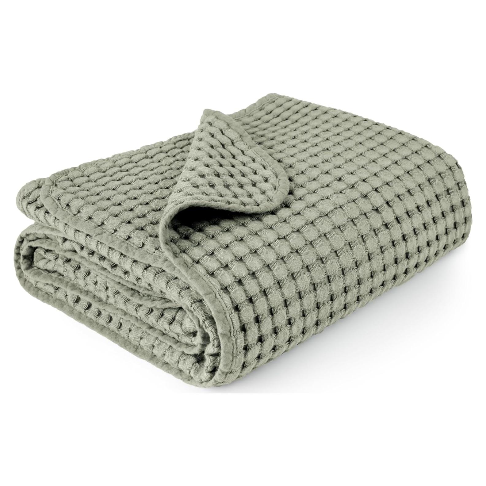 Manta de arrullo Konssy Waffle Verde Amy 104x94 cm