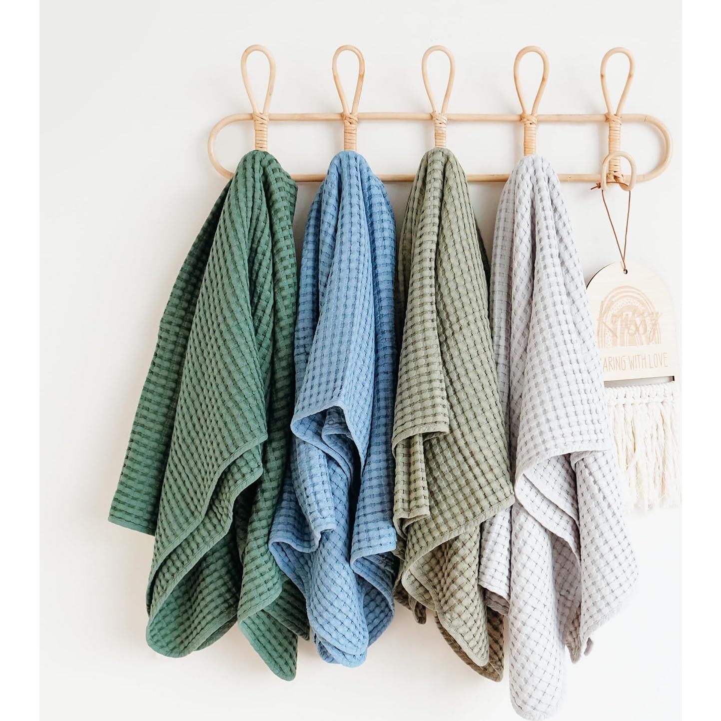 Manta de arrullo Konssy Waffle Verde Amy 104x94 cm