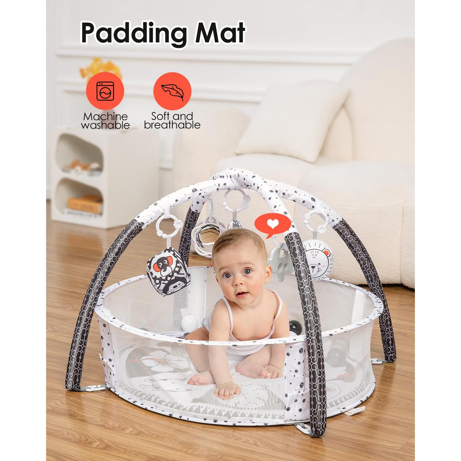 Alfombra de Juego 4 en 1 Dearlomum para Bebés - Negro y Blanco