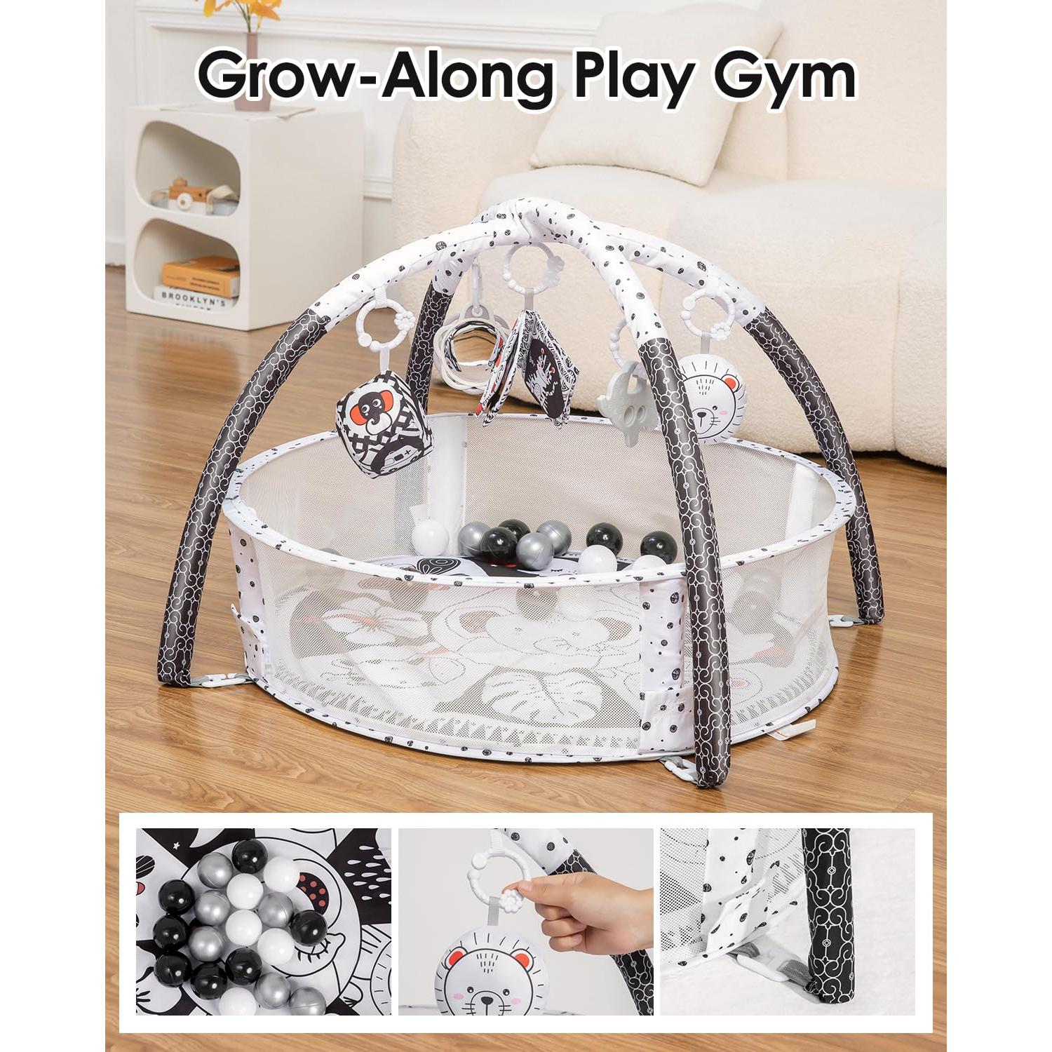 Alfombra de Juego 4 en 1 Dearlomum para Bebés - Negro y Blanco