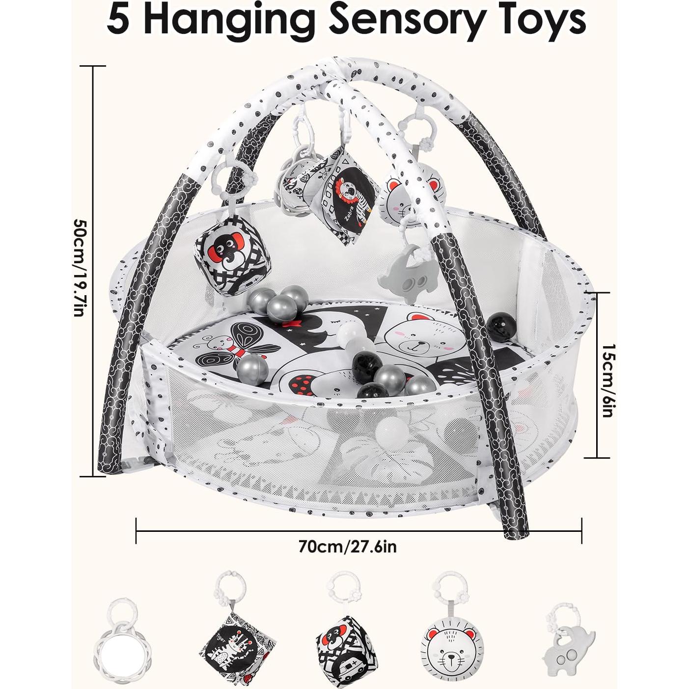 Alfombra de Juego 4 en 1 Dearlomum para Bebés - Negro y Blanco