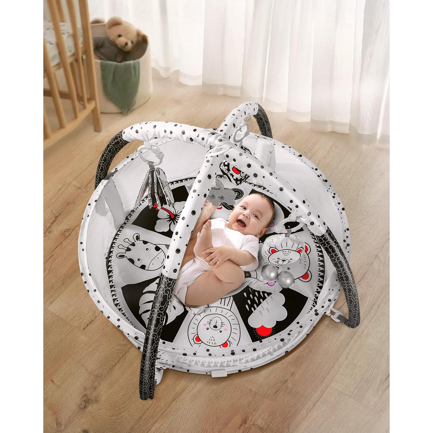 Alfombra de Juego 4 en 1 Dearlomum para Bebés - Negro y Blanco