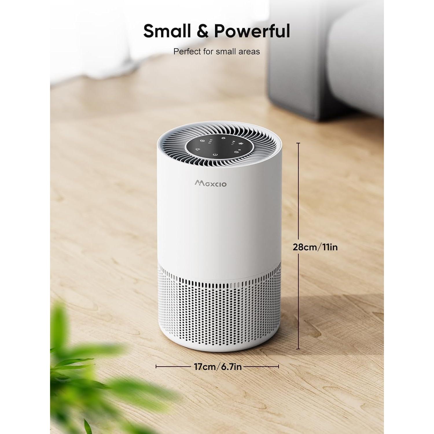 Purificador de Aire Maxcio Mini 3-en-1 para Dormitorio Blanco