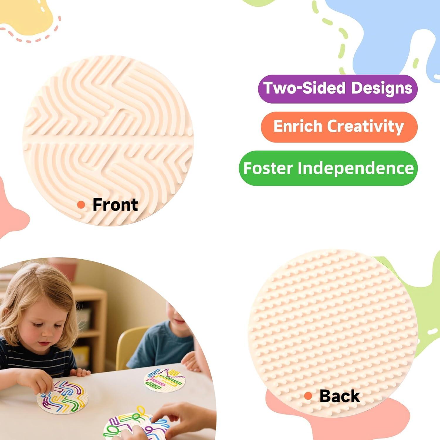 Tablero Sensorial de Silicona Cruleen 18 Cuerdas 16x16cm