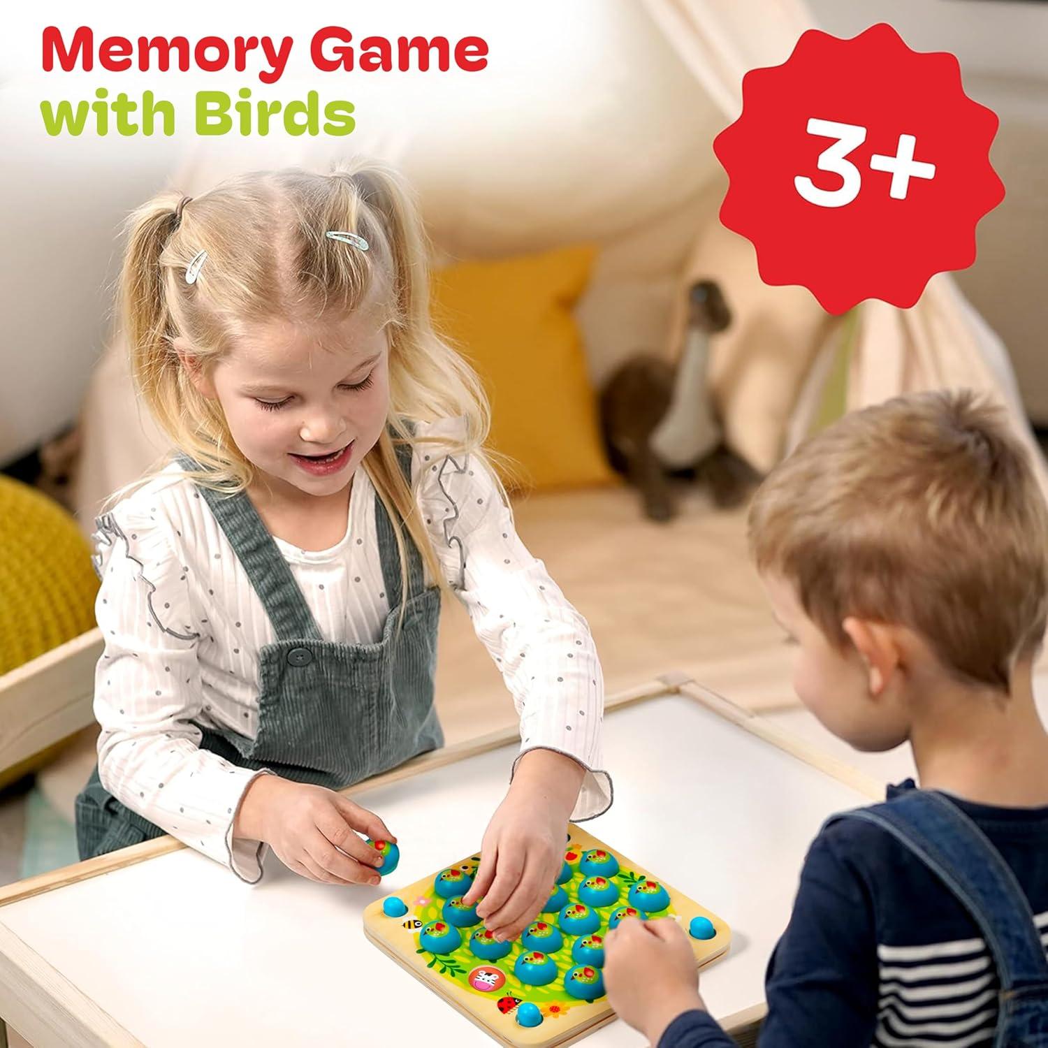 Juego de Memoria de Aves CUBIDI - Juguete Educativo 3-5 Años