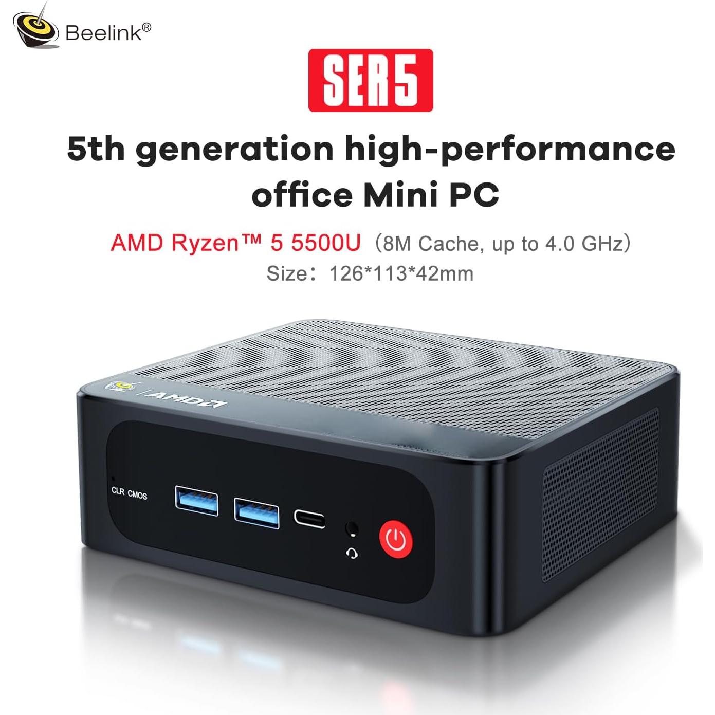 Mini PC Beelink SER5 Ryzen 5 5500U 32GB RAM 500GB SSD