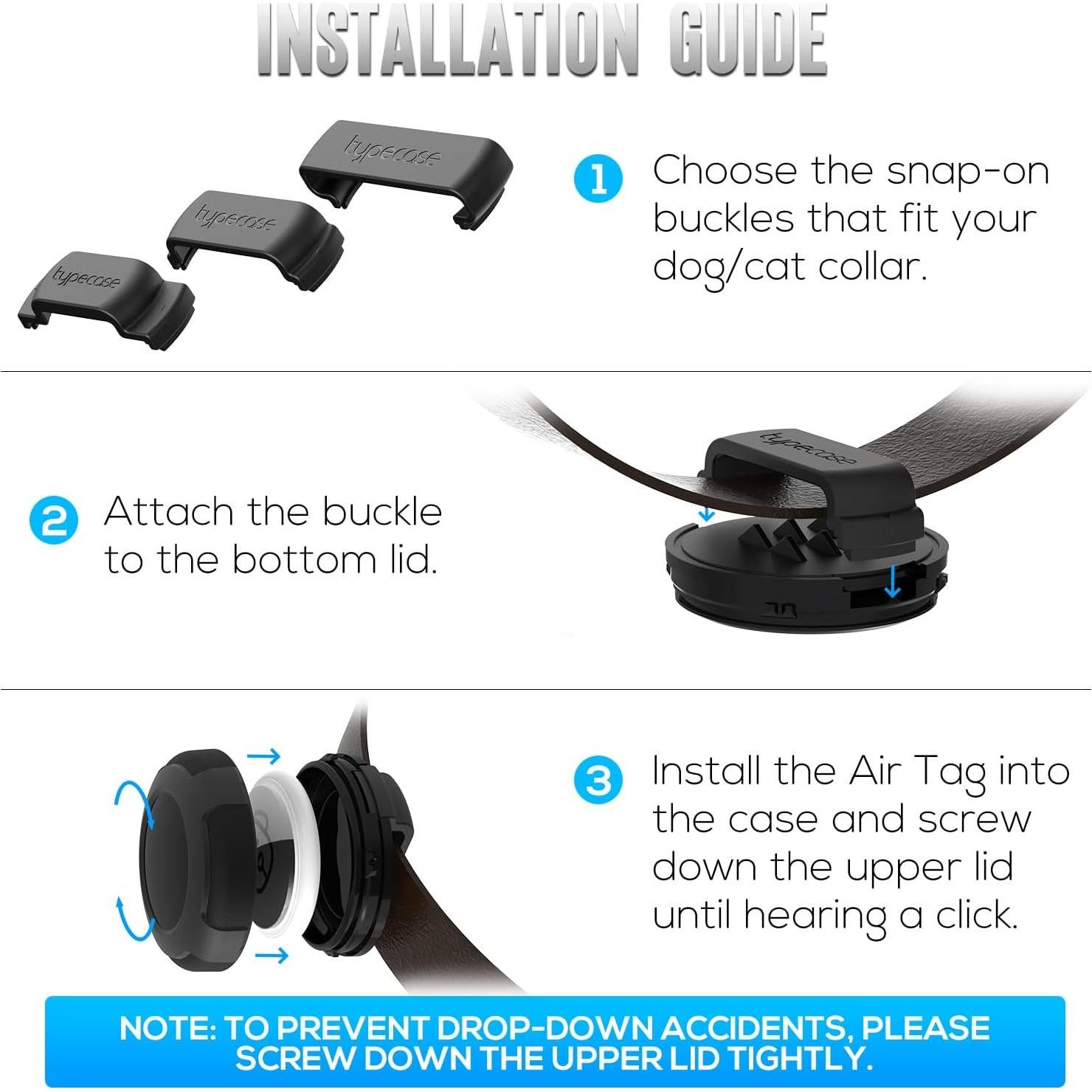 Soporte Impermeable para Collar de Perro Airtag - 2 Pack