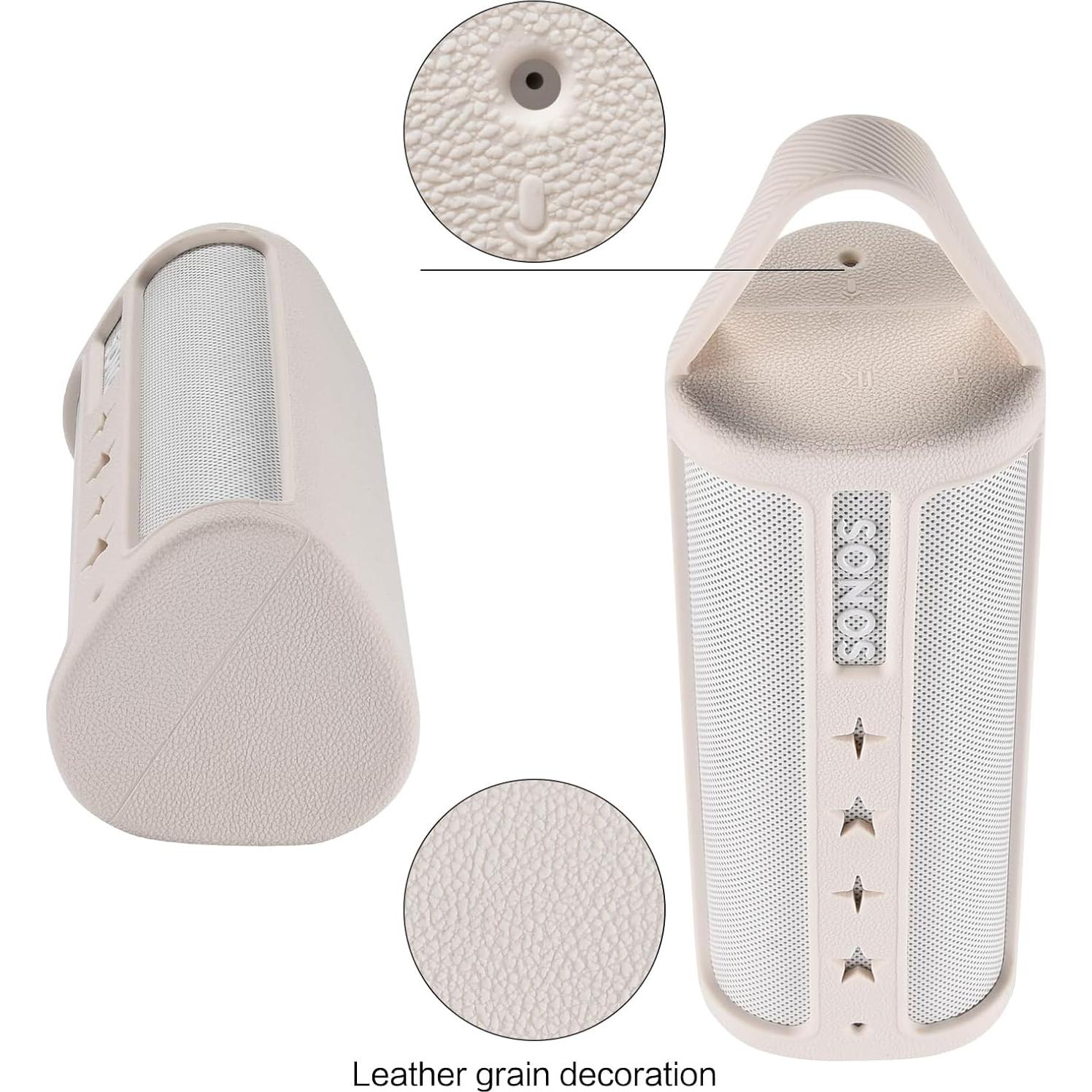 Funda de silicona MegaDive para altavoz Sonos Roam 2 - Blanco Roto