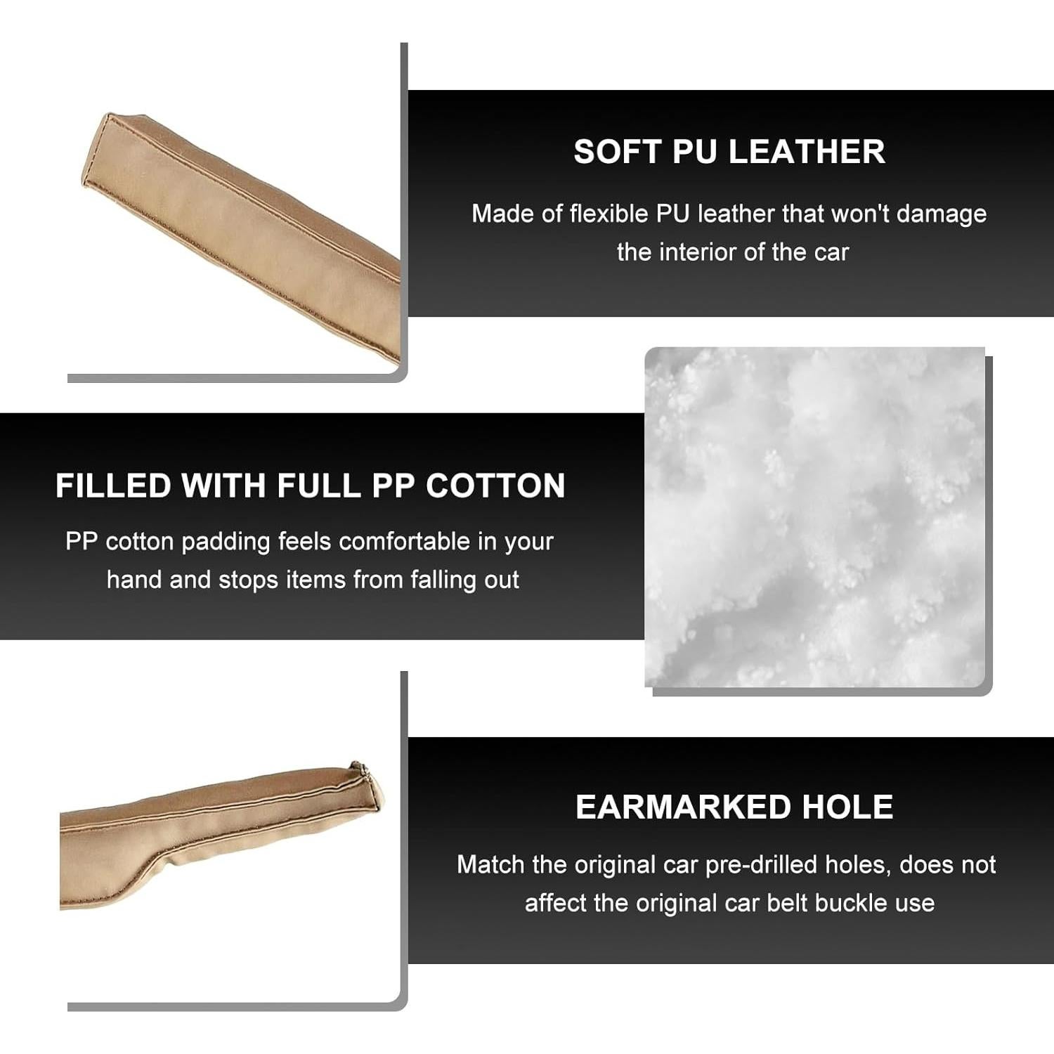 Relleno de Espacio entre Asientos de Cuero FSTURIOS 2 PCS Beige