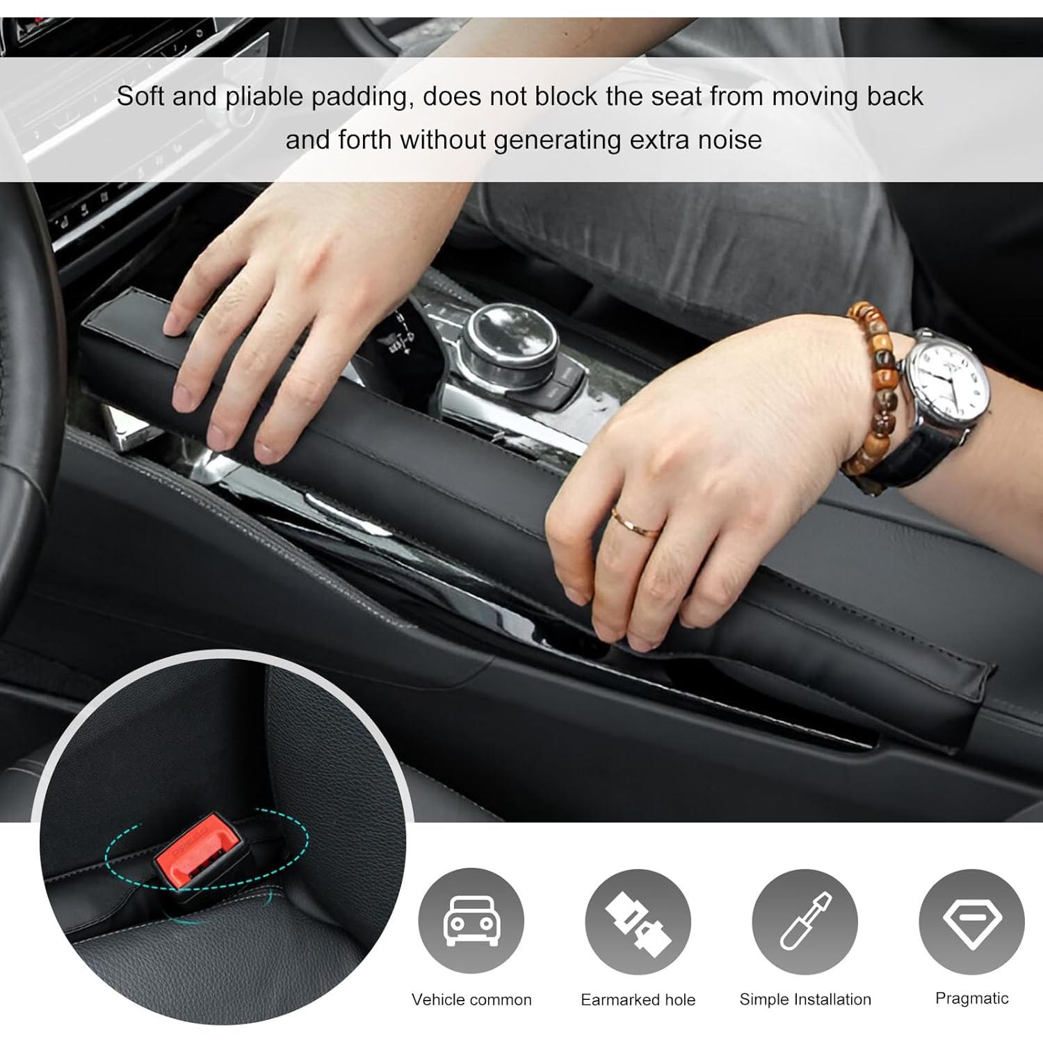 Relleno de Espacio entre Asientos de Cuero FSTURIOS 2 PCS Beige