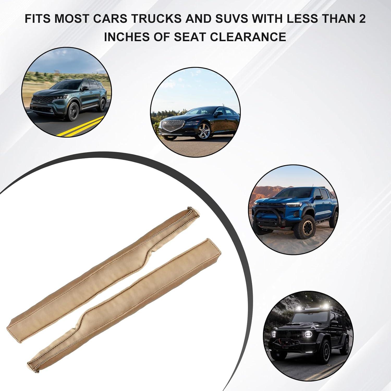 Relleno de Espacio entre Asientos de Cuero FSTURIOS 2 PCS Beige