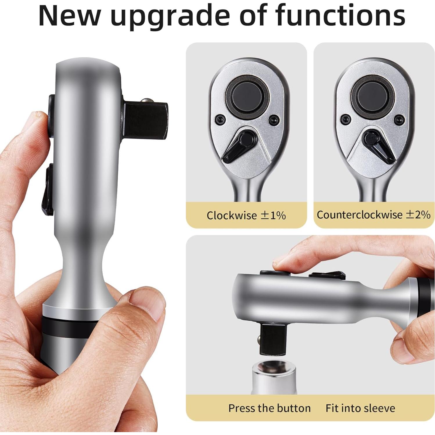 Llave de Torque Digital DESHIL 3/8" 6.8-135N.m con Luz LED