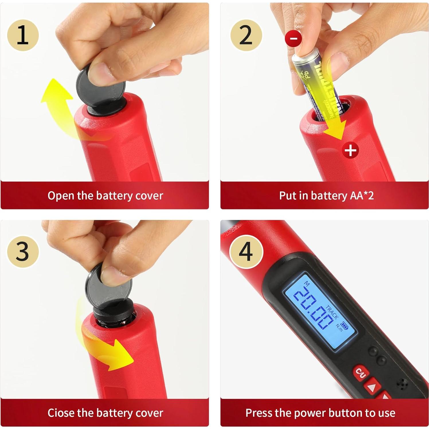 Llave de Torque Digital DESHIL 3/8" 6.8-135N.m con Luz LED