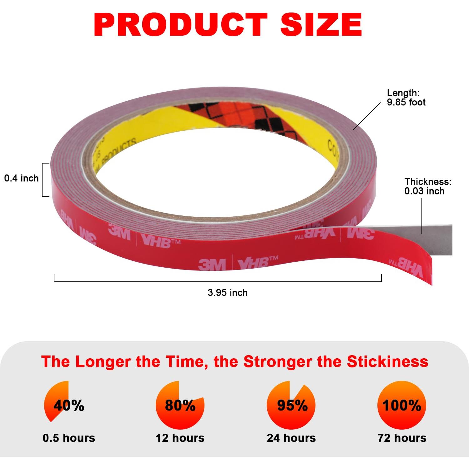 Cinta Doble Cara 3M VHB 300CM x 1CM Impermeable Multifuncional