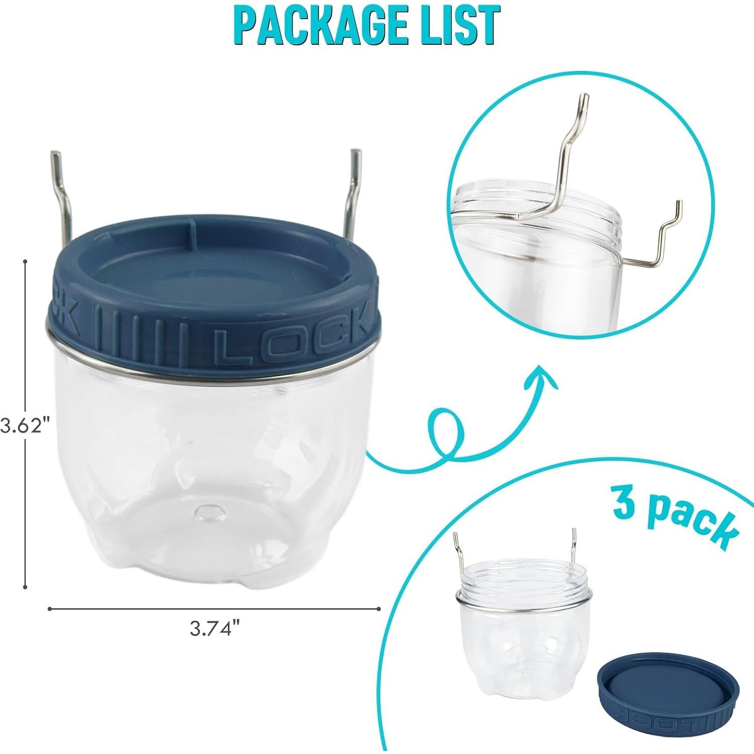 Organizador de Tablero de Clavos G.CORE - 3 Tarros Transparentes 500ml