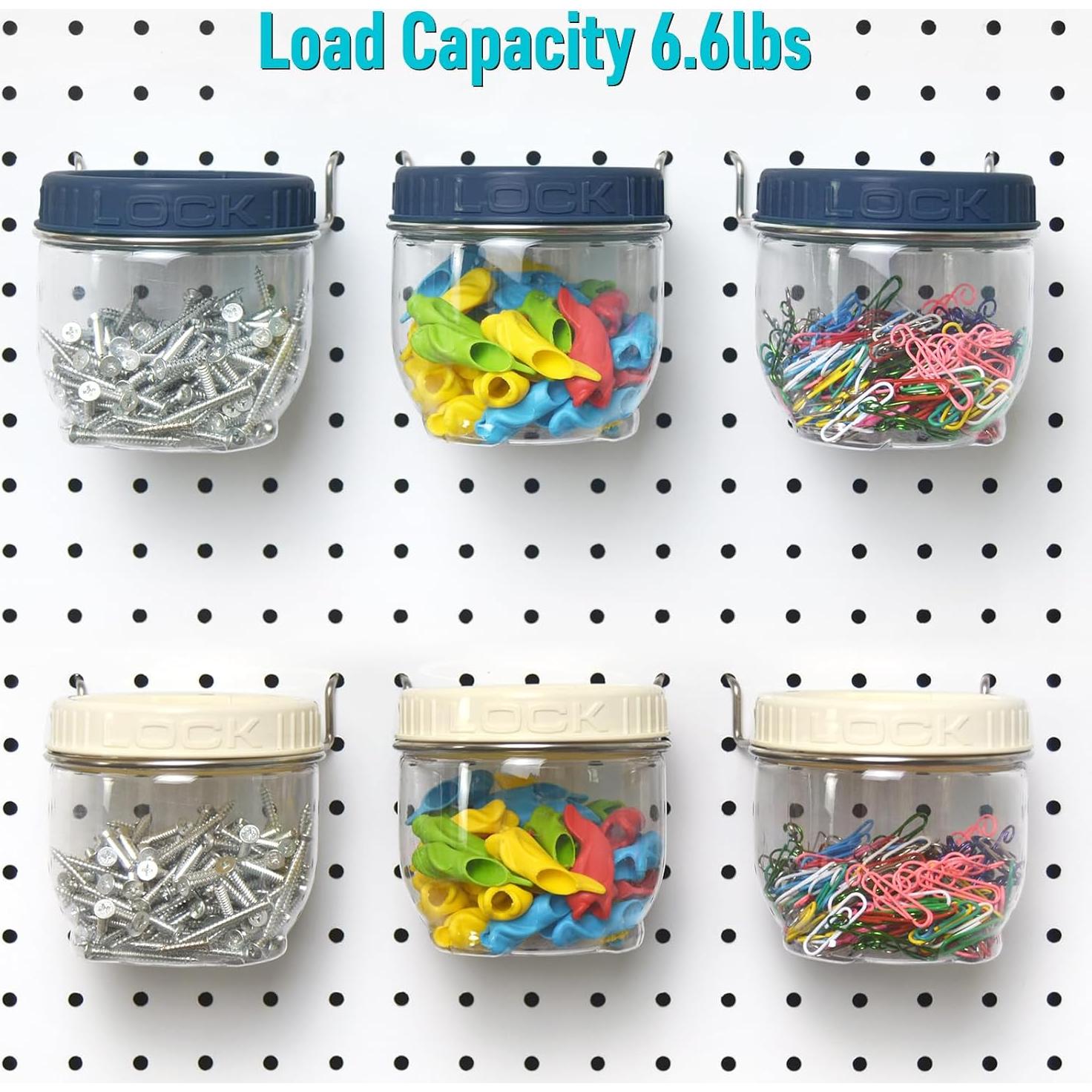 Organizador de Tablero de Clavos G.CORE - 3 Tarros Transparentes 500ml