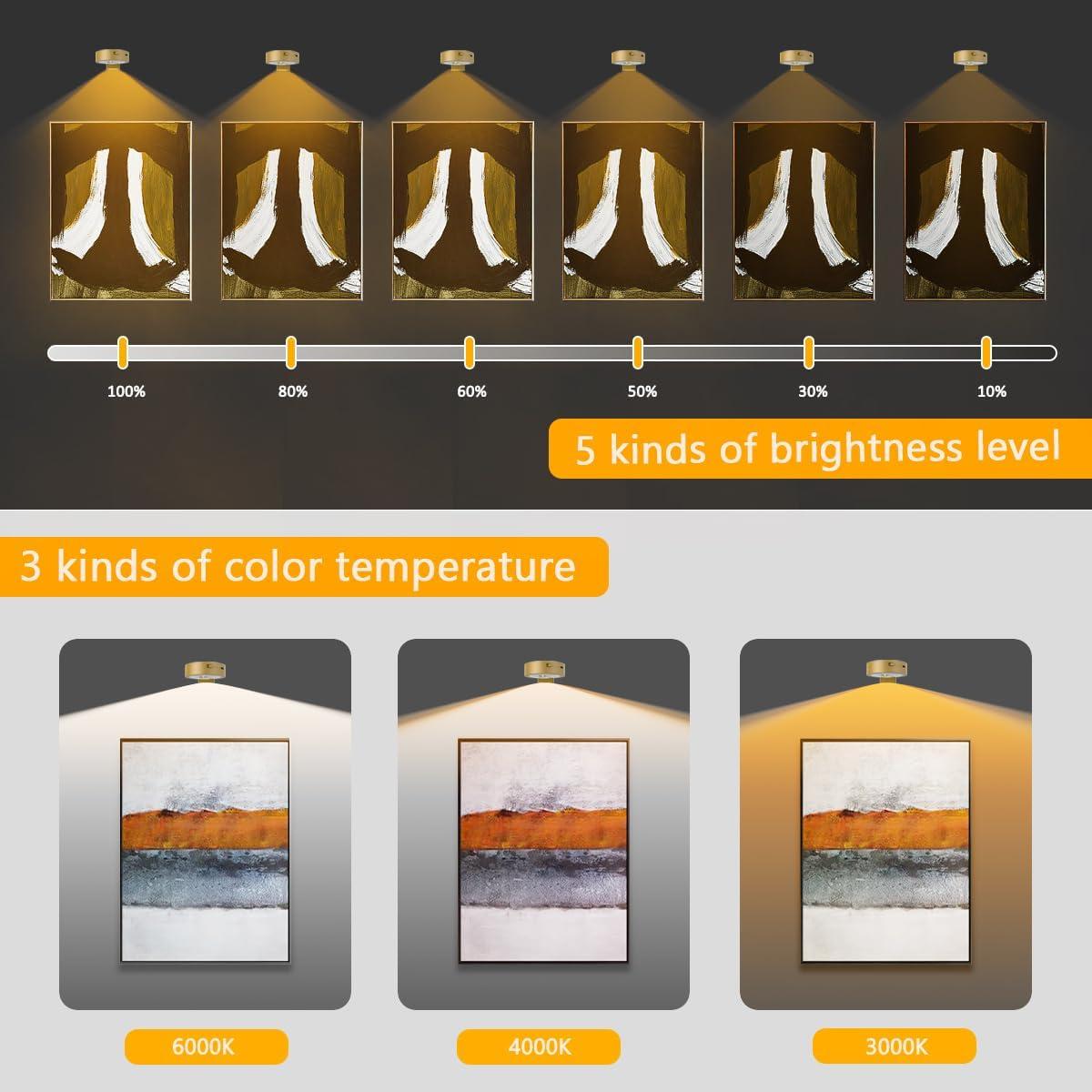 Luces LED Recargables EUIOKUN para Arte en Pared, 2 Paquete