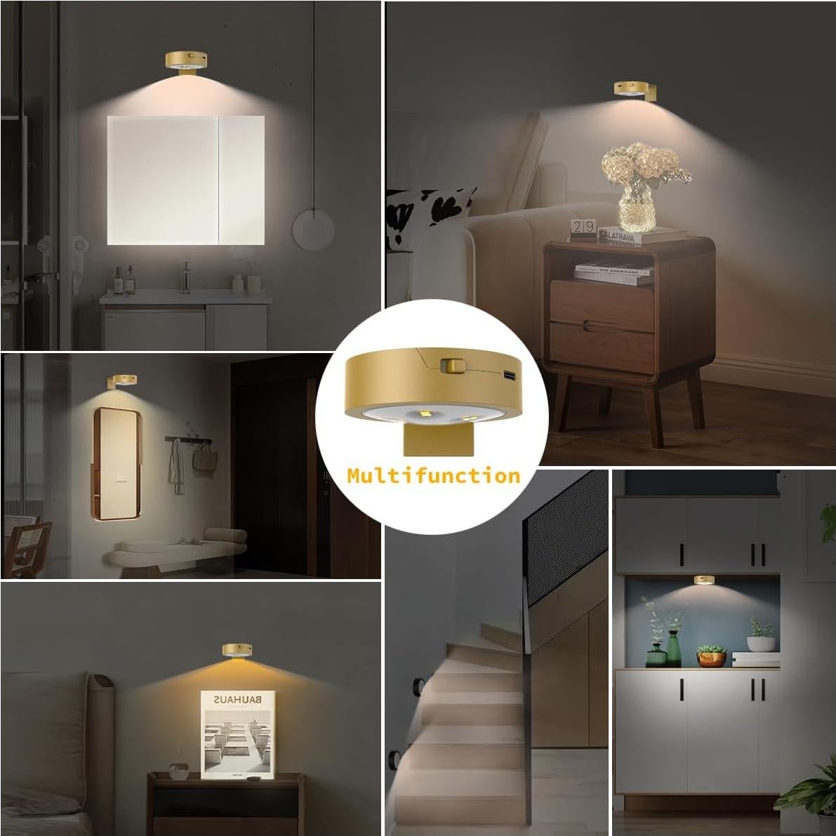 Luces LED Recargables EUIOKUN para Arte en Pared, 2 Paquete