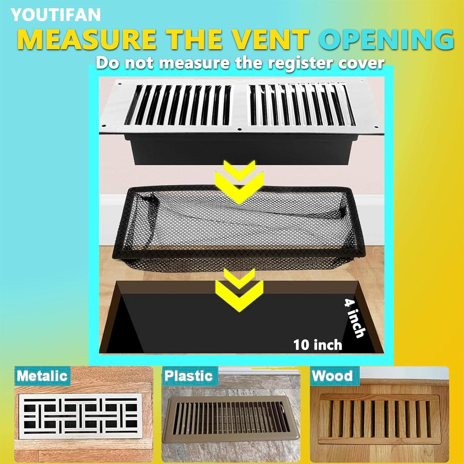 Cubiertas de Ventilación de Piso YOUTIFAN 4x10" 6 Piezas