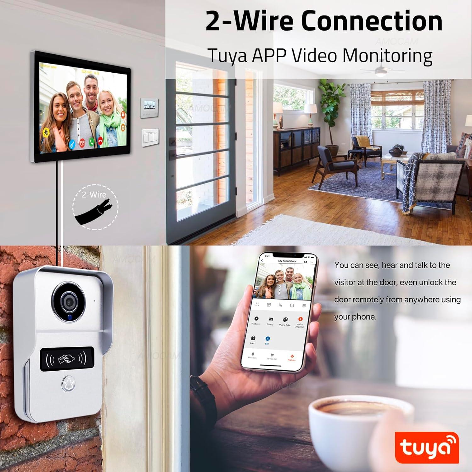 Intercomunicador de Video WiFi AMOCAM 10.1" 1080P con Detección de Movimiento