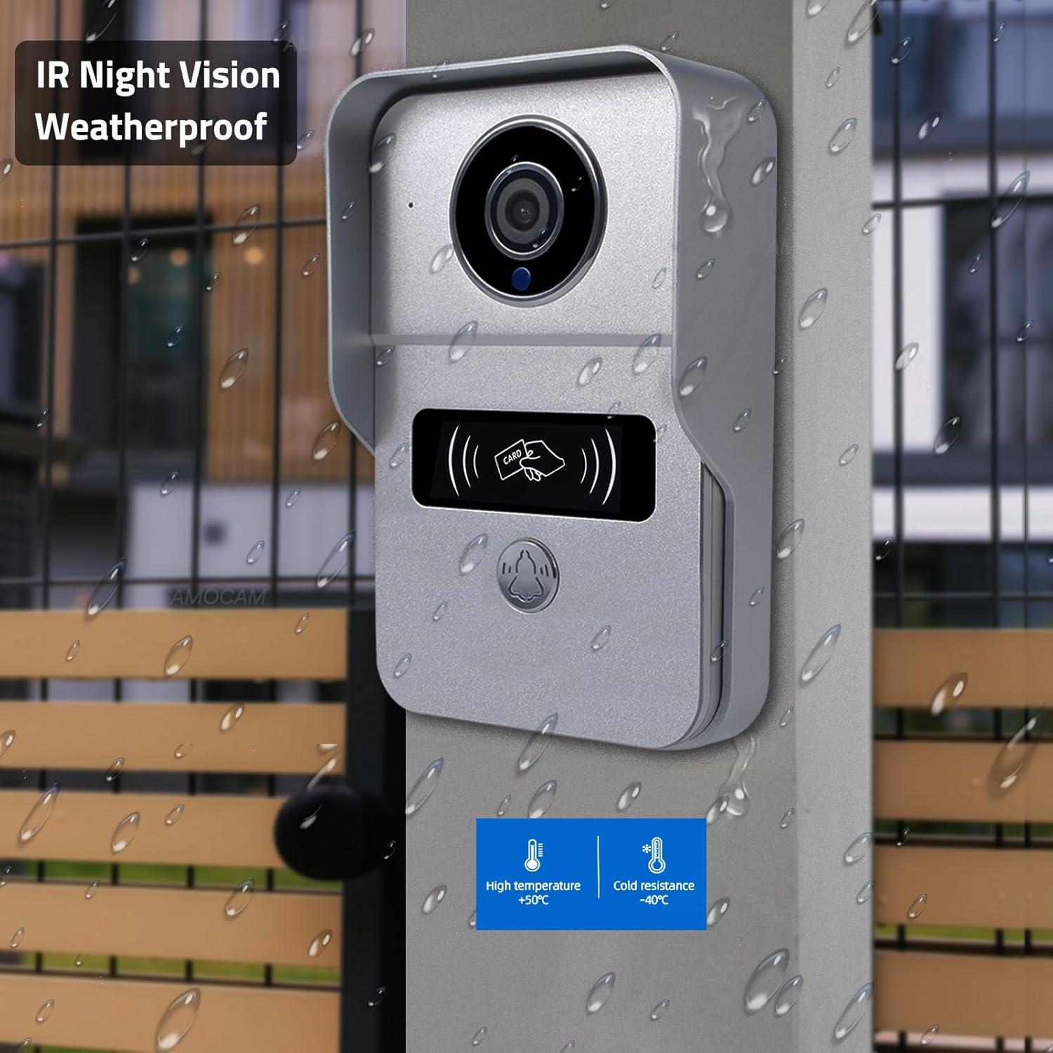 Intercomunicador de Video WiFi AMOCAM 10.1" 1080P con Detección de Movimiento