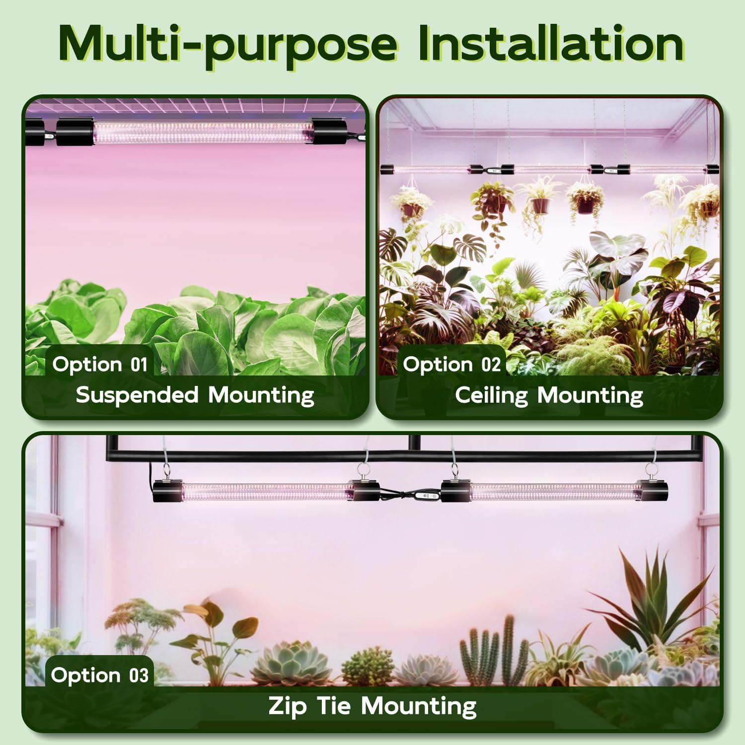 Luces de Cultivo LED Hlite 40.64cm 2 Pack con Temporizador