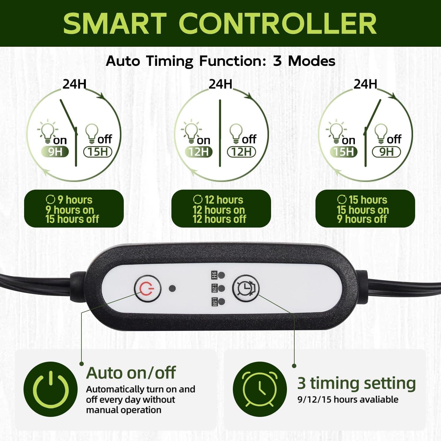 Luces de Cultivo LED Hlite 40.64cm 2 Pack con Temporizador