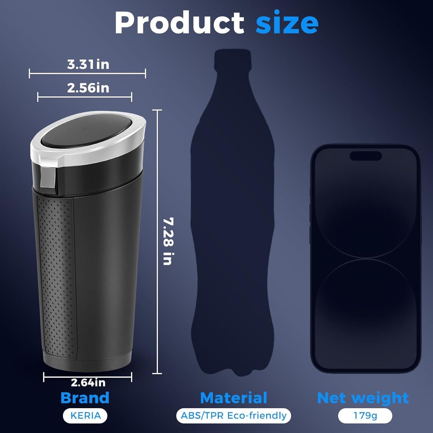 Basurero de Coche Keria Negro a Prueba de Fugas 221g