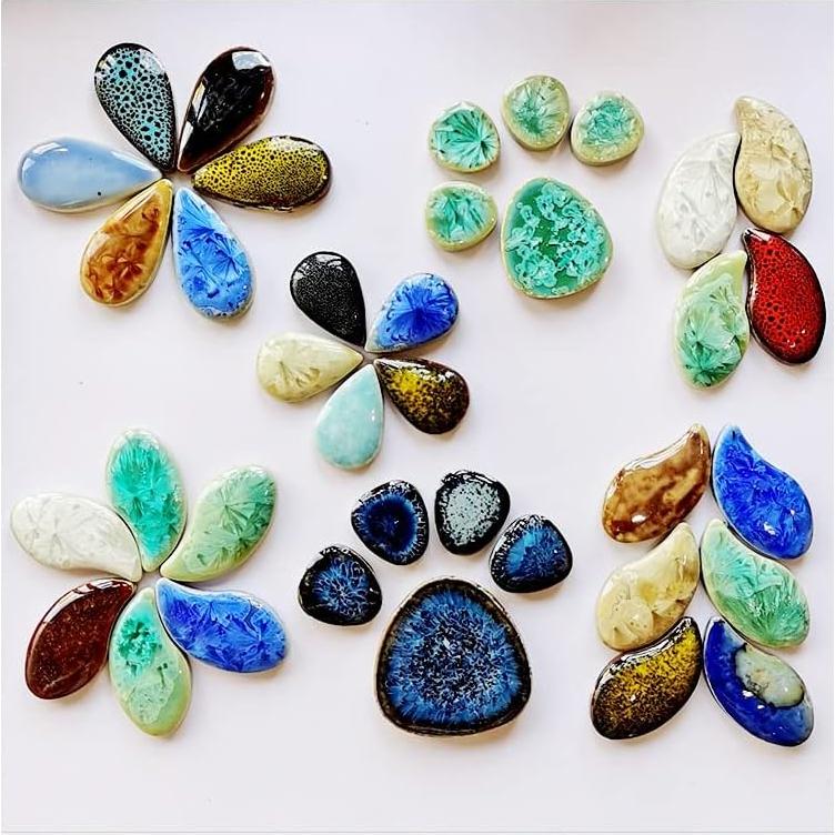 Azulejos de Cerámica Ricytnig Ovalados Azul y Blanco 0.45kg