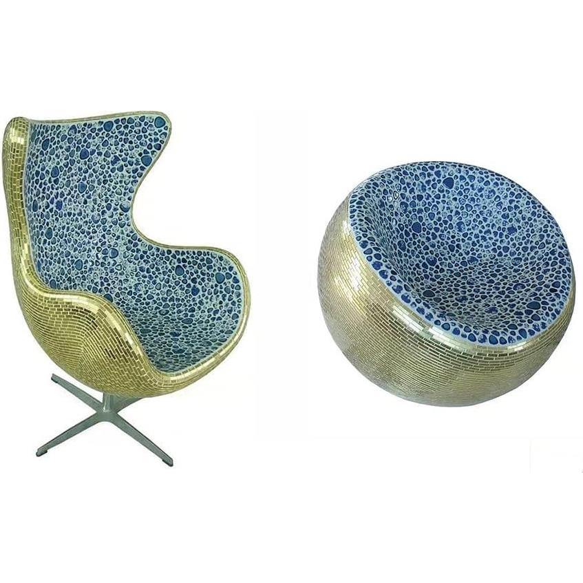 Azulejos de Cerámica Ricytnig Ovalados Azul y Blanco 0.45kg