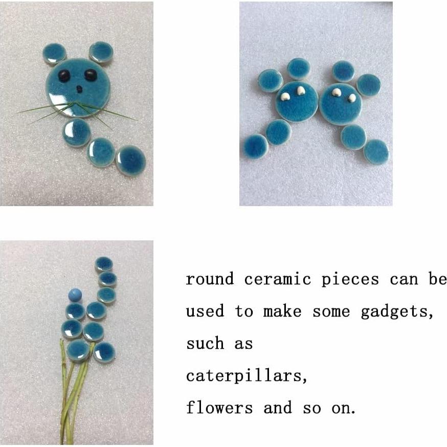 Azulejos de Cerámica Ricytnig Ovalados Azul y Blanco 0.45kg