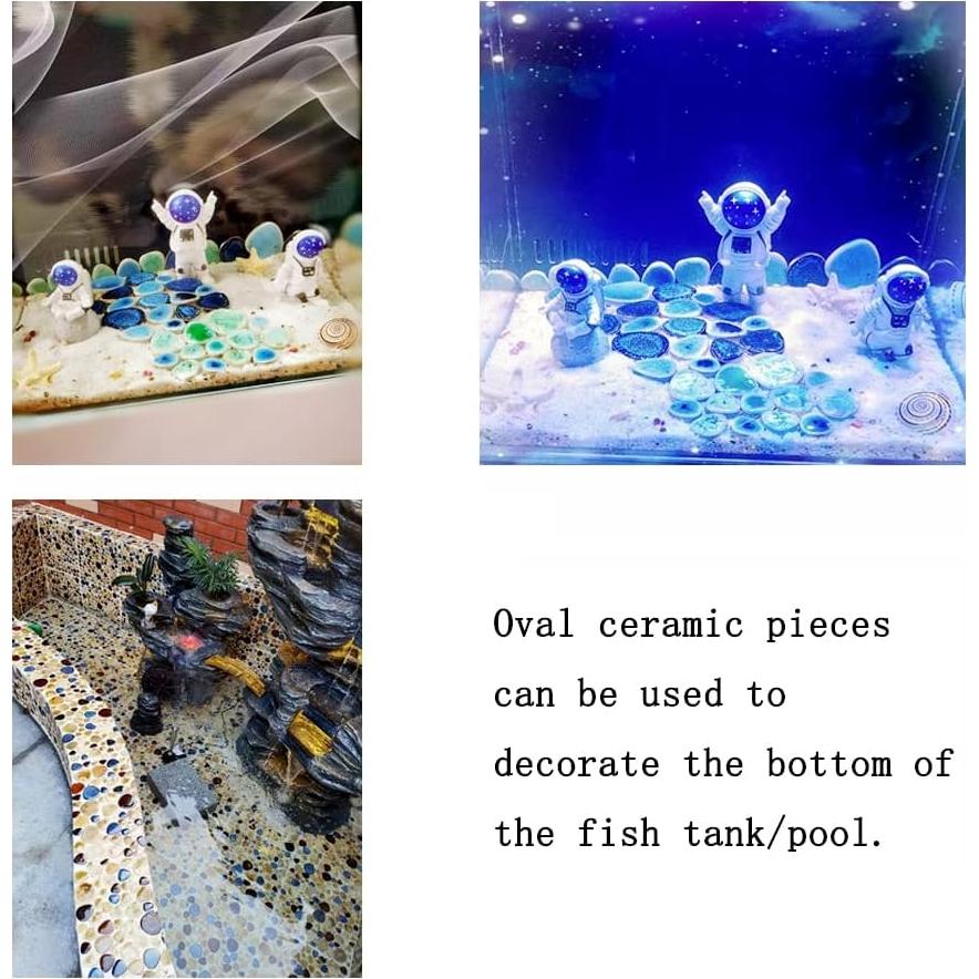 Azulejos de Cerámica Ricytnig Ovalados Azul y Blanco 0.45kg