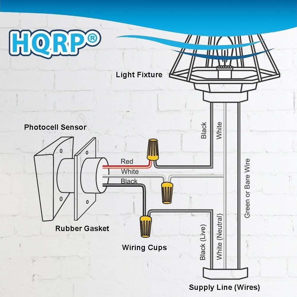 Sensor Fotoelétrico HQRP para Luces Exteriores 120V