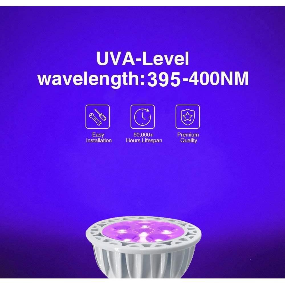 Paquete de 4 Bombillas LED Luz Negra RYVOSTH GU10 6W UVA
