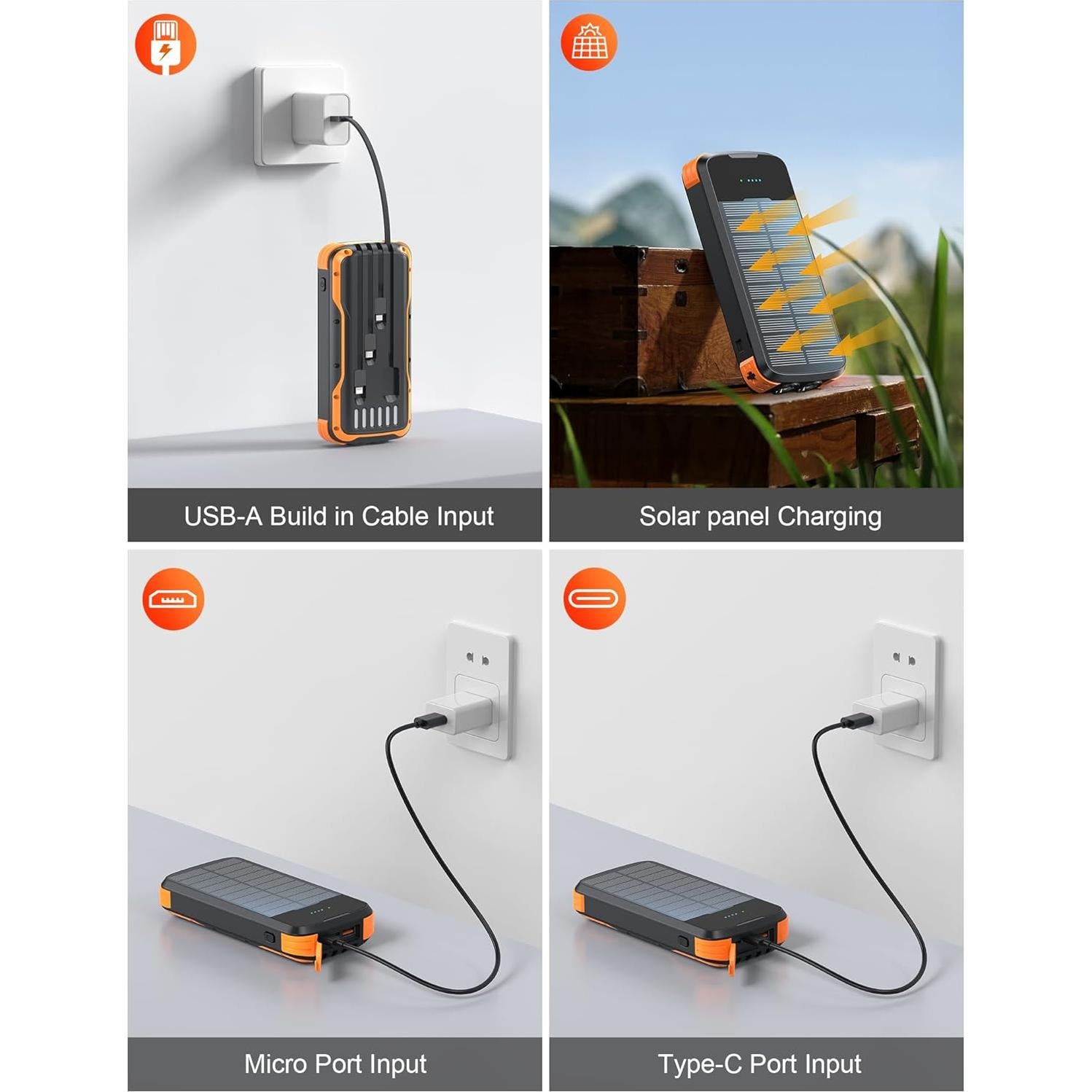 Banco de Energía Solar SOXONO 40000mAh Carga Rápida 20W