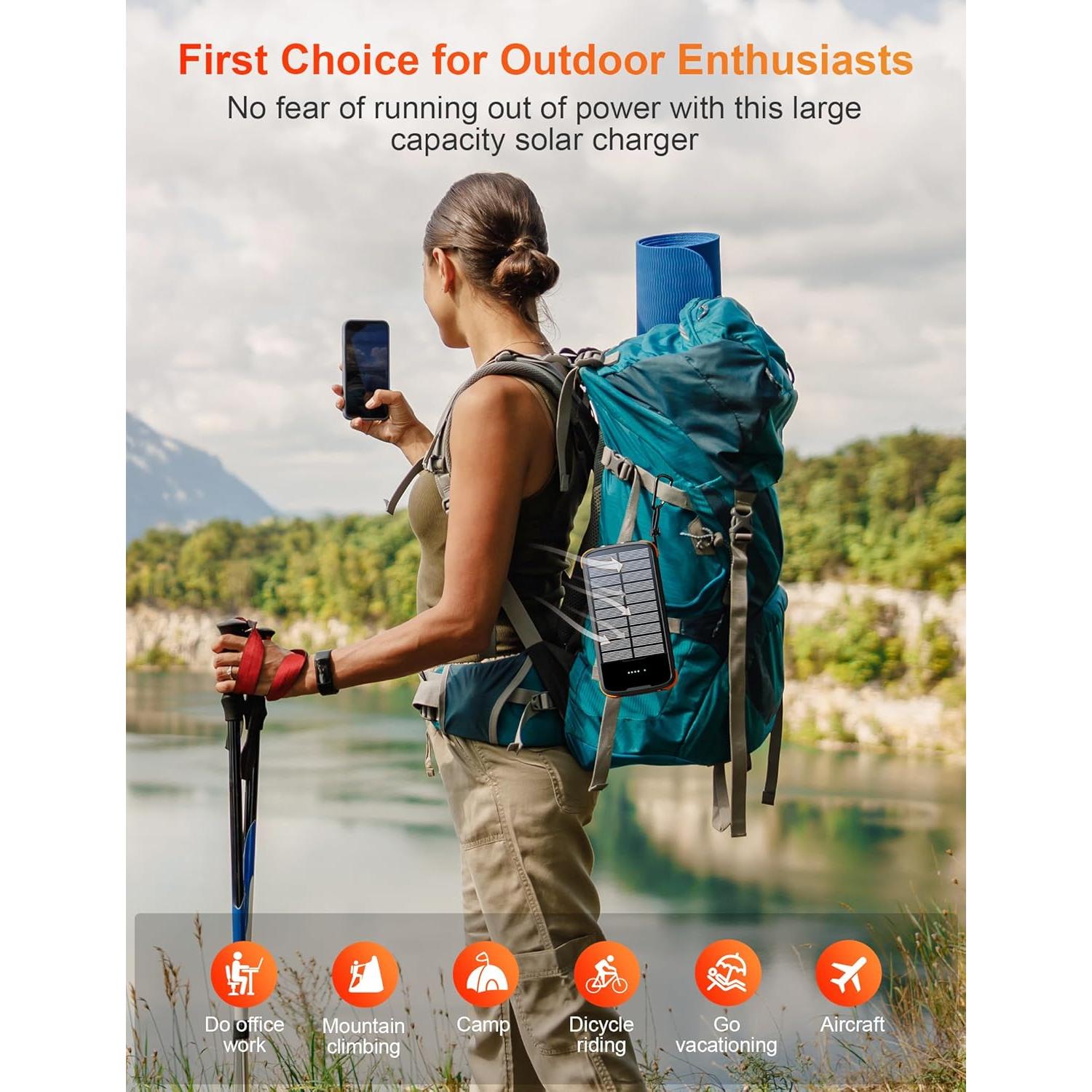 Banco de Energía Solar SOXONO 40000mAh Carga Rápida 20W