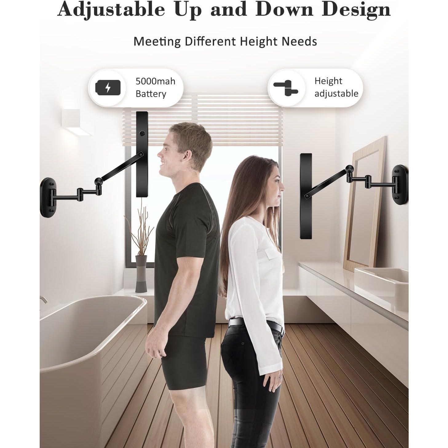 Espejo de Maquillaje Montado en Pared vpu 9" con Luz LED 20X/1X