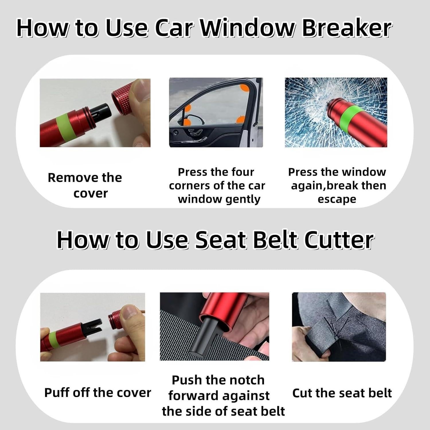 Rompeventanas y cortador de cinturón Seoulish AEL2502 2 en 1