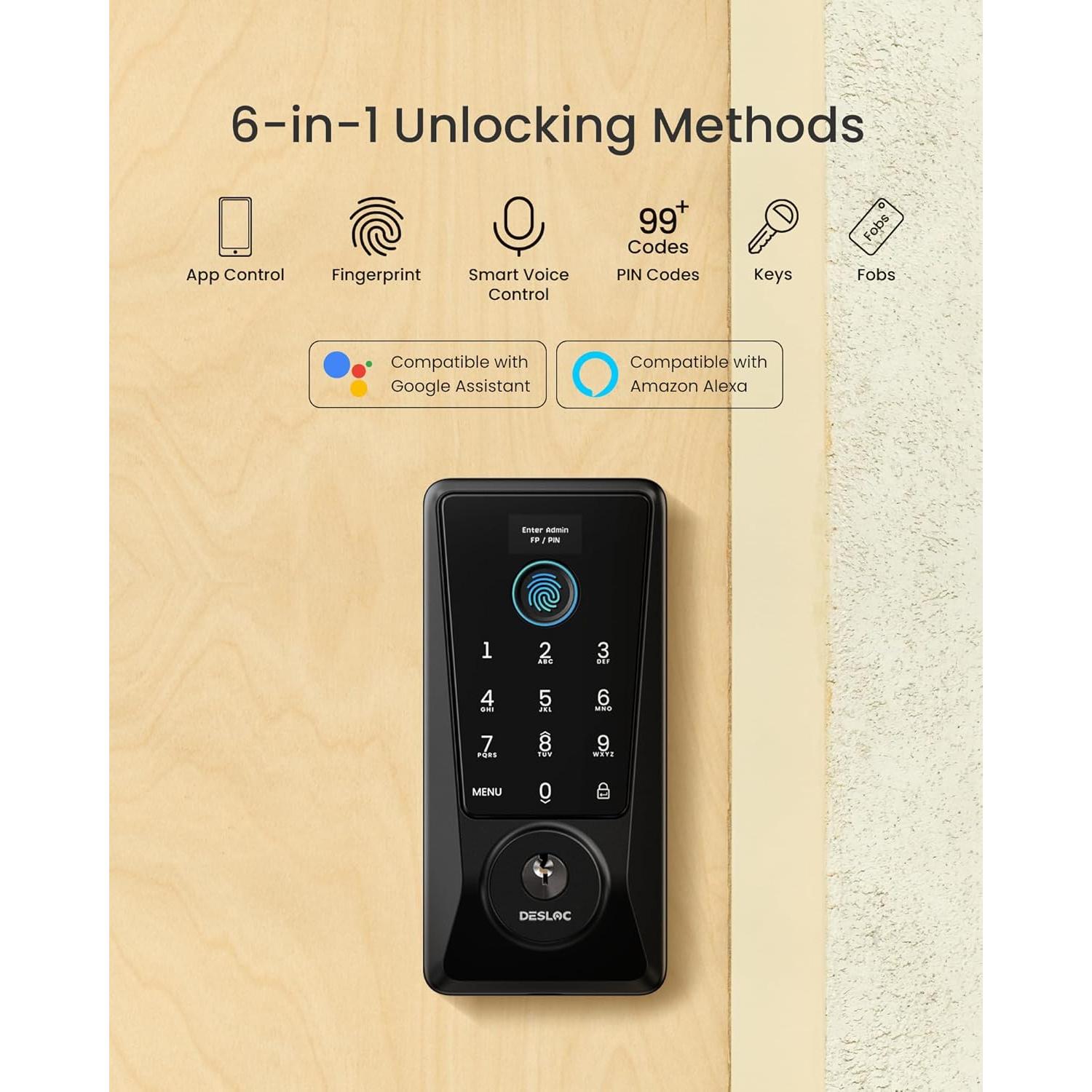 Cerradura Inteligente DESLOC D110 Plus Wi-Fi Huella Dactilar