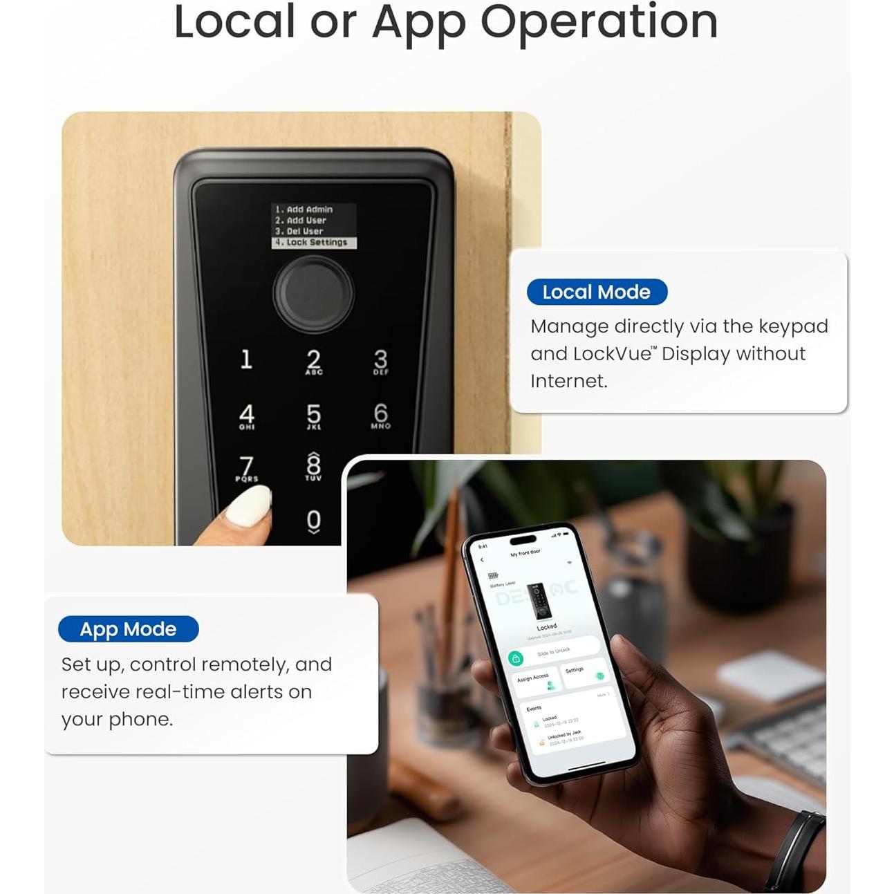 Cerradura Inteligente DESLOC D110 Plus Wi-Fi Huella Dactilar