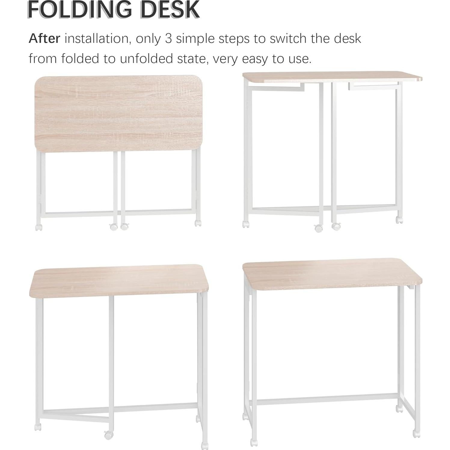 Escritorio Plegable 4NM DD002-4LXZ Natural y Blanco 69.85cm