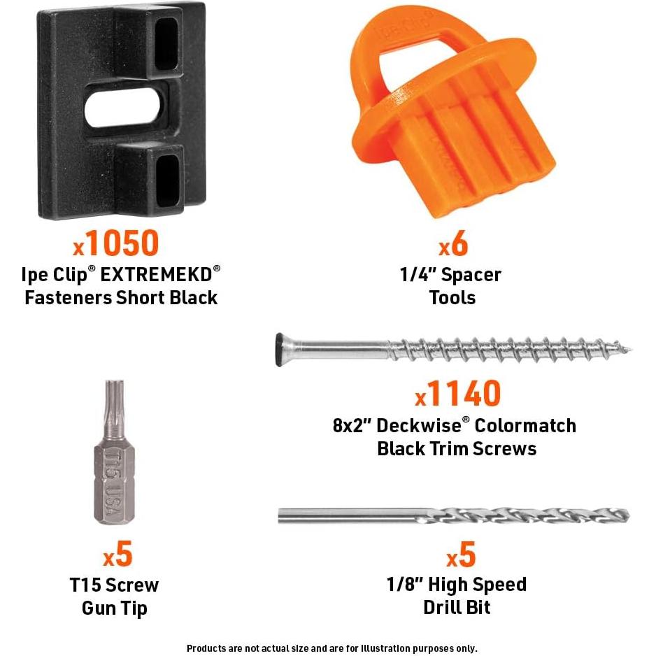Clip Ipe Oculto DeckWise ExtremeKD Negro 1050 Piezas 600 Pies²