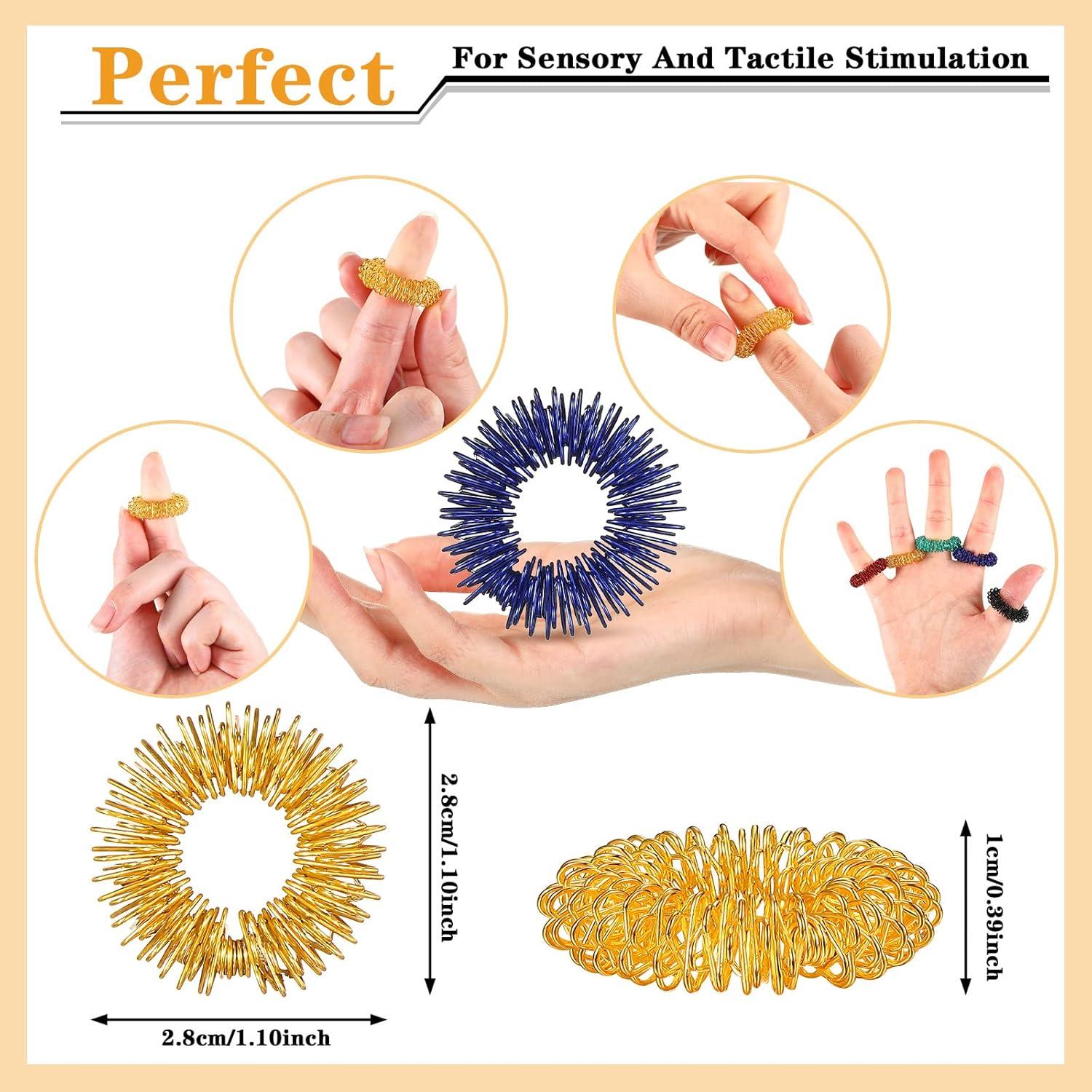 MTLEE 12 Anillos Antiestrés Acero Inoxidable y Titanio