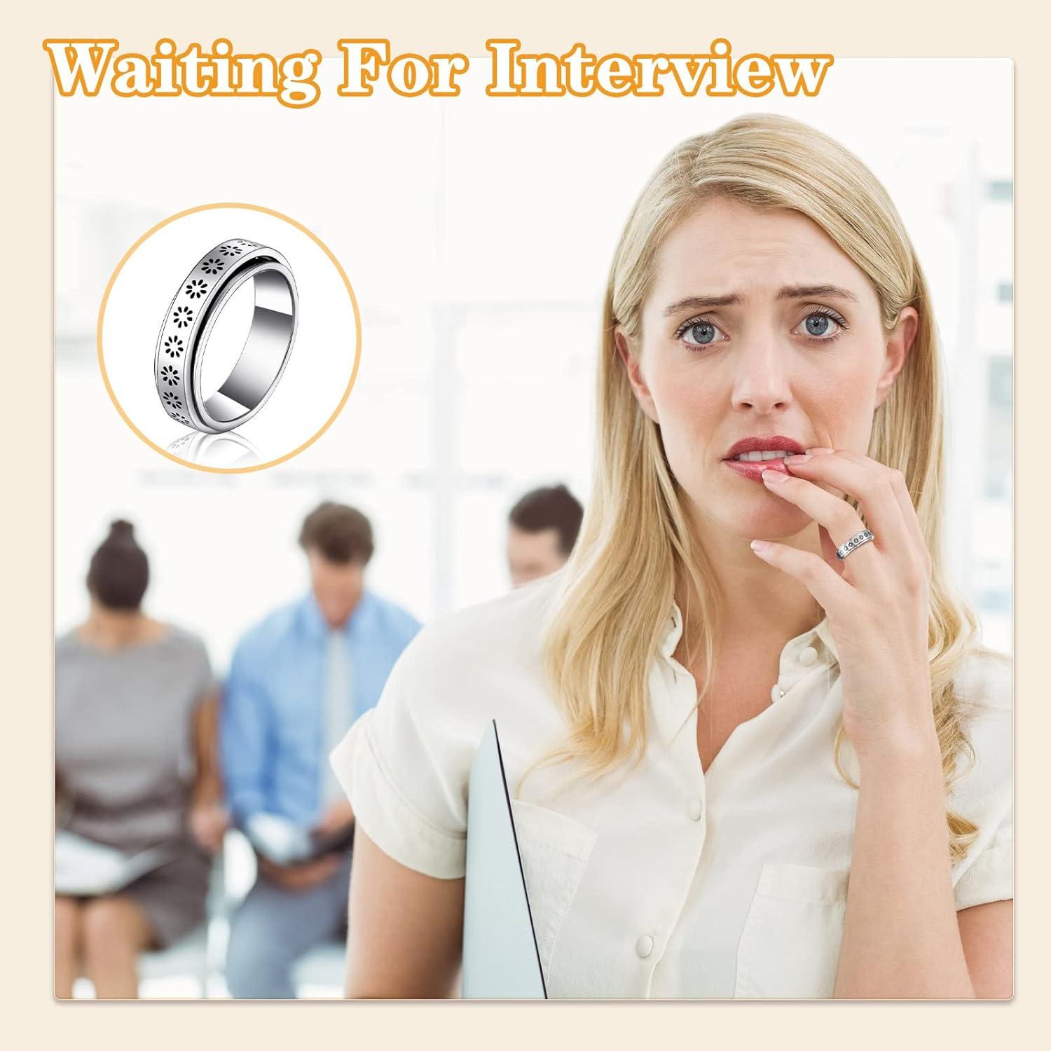 MTLEE 12 Anillos Antiestrés Acero Inoxidable y Titanio