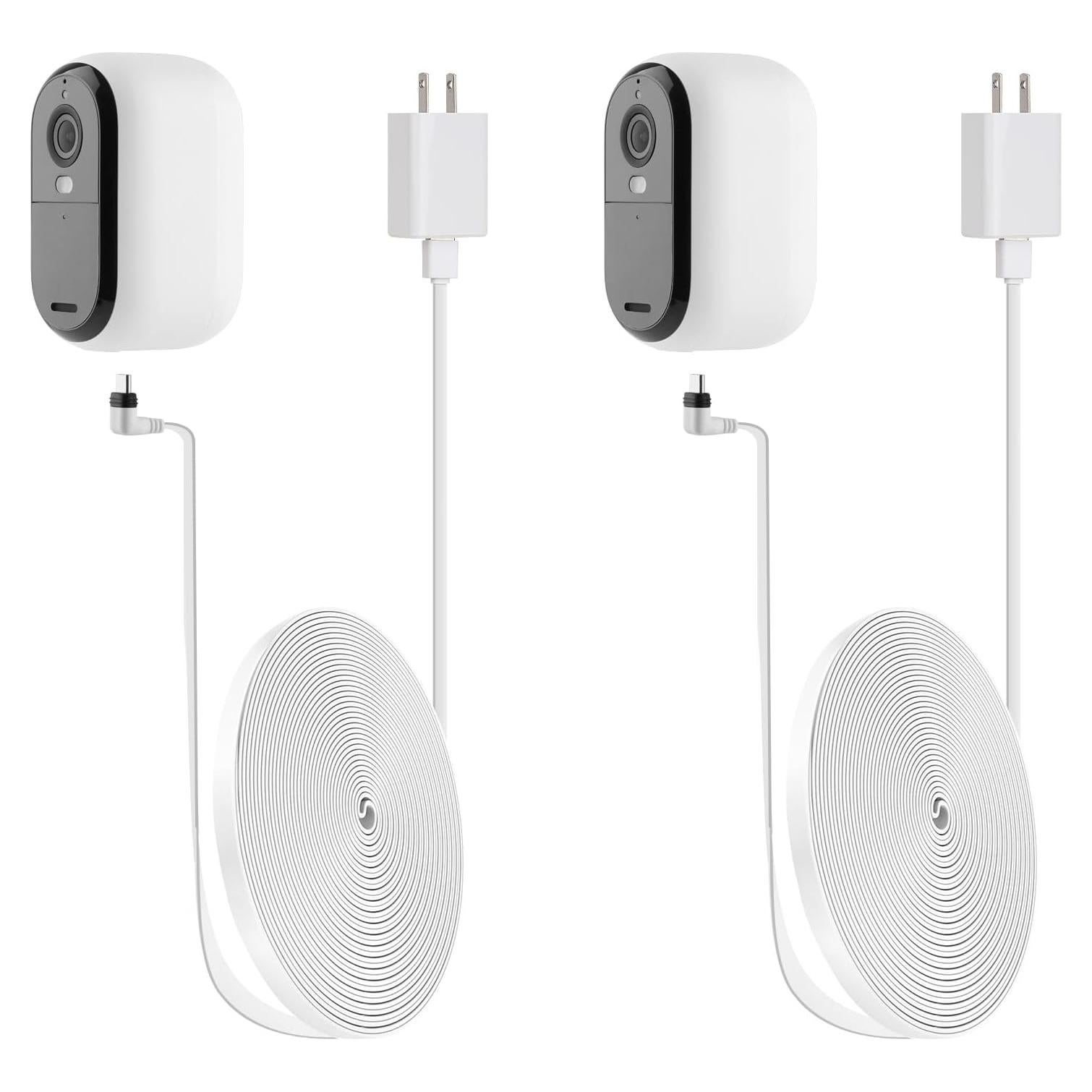 iTODOS 2 Pack Cable de Poder 6m y Adaptador para Arlo Essential 2K