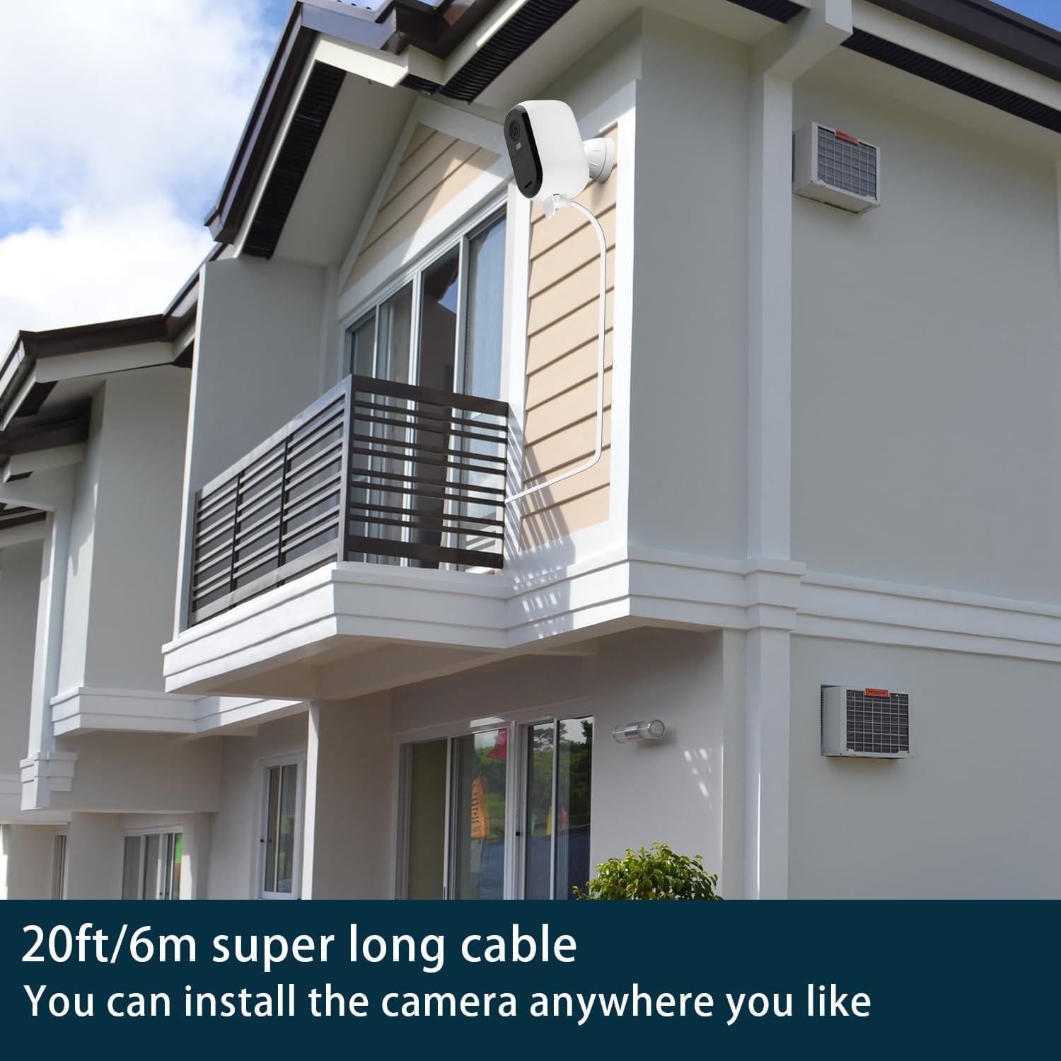 iTODOS 2 Pack Cable de Poder 6m y Adaptador para Arlo Essential 2K