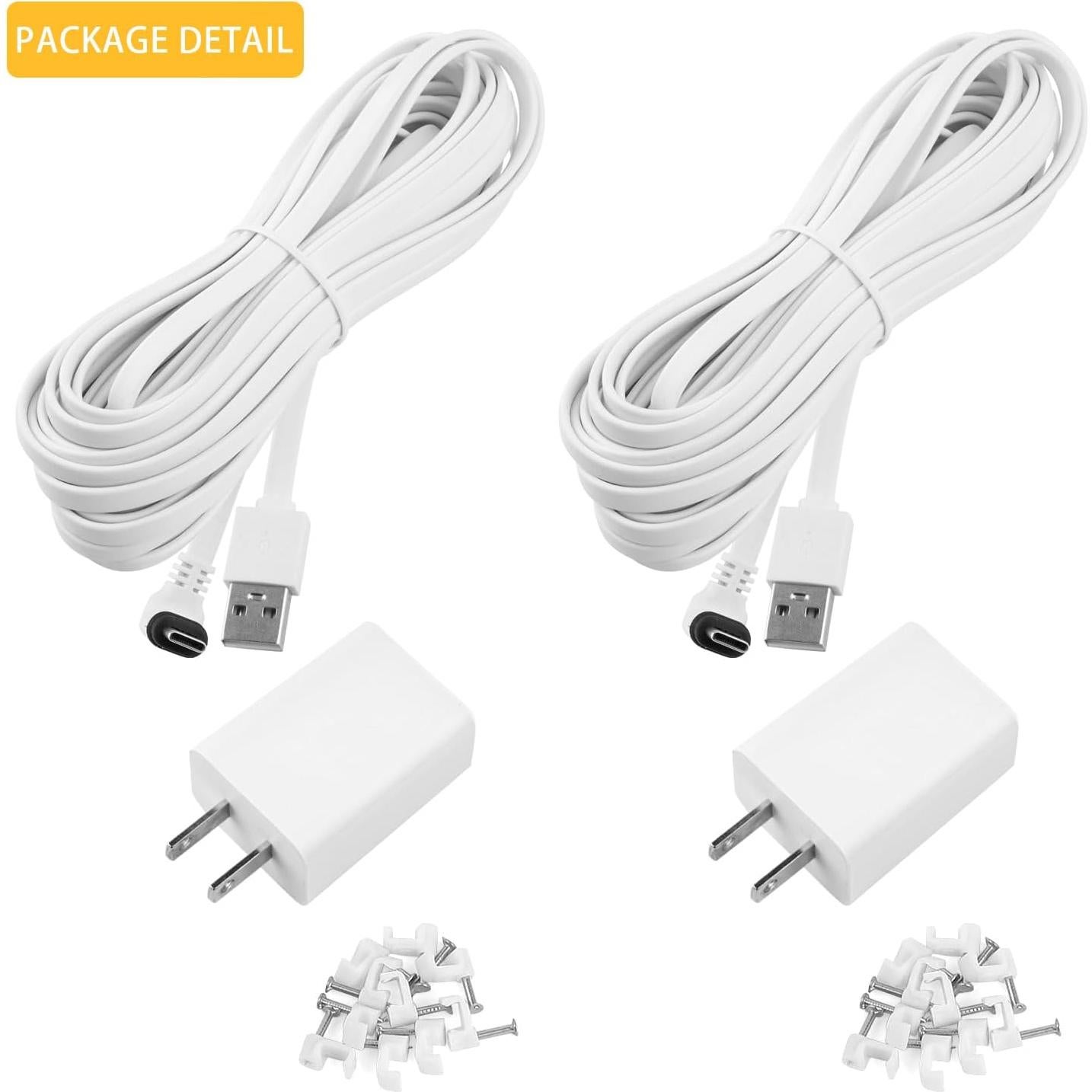 iTODOS 2 Pack Cable de Poder 6m y Adaptador para Arlo Essential 2K